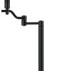 60" Bronze Swing Arm Floor Lamp With Beige Fabric Empire Shade