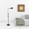 58" Bronze Adjustable Traditional Shaped Floor Lamp With Bronze Dome Shade