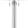 60" Chrome Two Light Traditional Shaped Floor Lamp With White Rectangular Shade