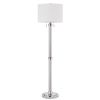 60" Chrome Two Light Traditional Shaped Floor Lamp With White Rectangular Shade