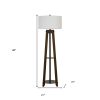 65" Brown Tripod Floor Lamp With White Rectangular Shade
