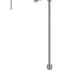 61" Nickel Metal Adjustable Swing Arm Floor Lamp With Gray Shade