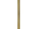 62" Nickel Tray Table Floor Lamp With White Drum Shade