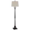63" Rust Two Light Floor Lamp With Beige Fabric Square Shade