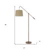 68" Rusted Adjustable Traditional Shaped Floor Lamp With Rust Drum Shade