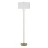 64" Brass Two Light Traditional Shaped Floor Lamp With White Rectangular Shade