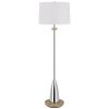 61" Chrome Traditional Shaped Floor Lamp With White Square Shade
