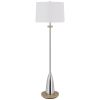 61" Chrome Traditional Shaped Floor Lamp With White Square Shade