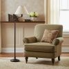 59" Bronze Swing Arm Floor Lamp With Beige Empire Shade