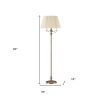 60" Bronze Four Light Traditional Shaped Floor Lamp With Beige Square Shade