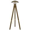 55" Brass Tripod Floor Lamp With Antiqued Brass Dome Shade