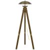 55" Brass Tripod Floor Lamp With Antiqued Brass Dome Shade