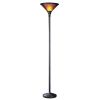 71" Rusted Torchiere Floor Lamp With Brown Dome Shade