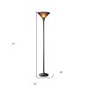 71" Rusted Torchiere Floor Lamp With Brown Dome Shade