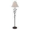 62" Grey Traditional Shaped Floor Lamp With Brown Bell Shade