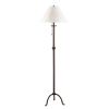 57" Black Traditional Shaped Floor Lamp With White Empire Shade