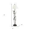 60" Rust Metal Floor Lamp With Brown Fabric Empire Shade