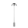65" Chrome and White Floor Lamp With Silver Metallic Dome Shade