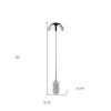 65" Chrome and White Floor Lamp With Silver Metallic Dome Shade