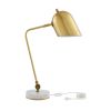 22" Brass Iron Desk Table Lamp With Brass Bell Shade