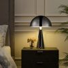 24" Silver Metallic Iron Usb Table Lamp With Silver Metallic Dome Shade