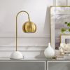 24" Brass Iron Desk Table Lamp With Brass Dome Shade
