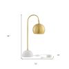 24" Brass Iron Desk Table Lamp With Brass Dome Shade