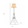 56" Brass LED Light Changing Floor Lamp With Beige Bell Shade