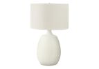 26" Cream Gourd Table Lamp With Cream Drum Shade