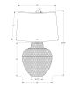 26" Black Metal Urn Table Lamp With Cream Empire Shade