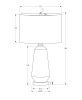26" Green Ceramic Geometric Table Lamp With Ivory Drum Shade