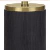24" Black and Gold Concrete Cylinder Table Lamp With Ivory Drum Shade