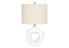 25" Cream Novelty Table Lamp With Cream Drum Shade