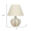 21" Cream Round Table Lamp With Cream Empire Shade