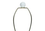 28" Cream Geometric Table Lamp With Cream Drum Shade