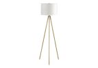 63" Matte Gold Floor Lamp with Cream Drum Shade