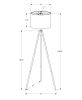 63" Matte Gold Floor Lamp with Cream Drum Shade