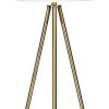 63" Matte Gold Floor Lamp with Cream Drum Shade
