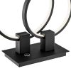 15" Black Metal Two Light Mod Round Circle LED Table Lamp