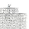 22" Silver Metal Four Light Square Table Lamp LED With Clear Crystal Novelty Shade