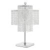 22" Silver Metal Four Light Square Table Lamp LED With Clear Crystal Novelty Shade