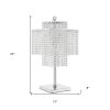 22" Silver Metal Four Light Square Table Lamp LED With Clear Crystal Novelty Shade