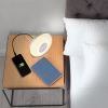 7" White Round LED Desk Lamp With USB