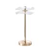 18" Gold Bedside LED Lamp With Clear Acrylic Novelty Wavy Shade