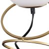 14" Gold Metal Geo Spiral Bedside Lamp With White Globe Shade
