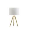 Gold Metal Adjustable Height Tripod Table Lamp With White Drum Shade