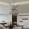 Black Unique Statement Four Light Metal Chandelier