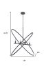 Black Unique Statement Four Light Metal Chandelier