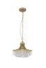 Clear And Gold Metal and Crystals Chandelier With Clear Shade