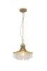 Clear And Gold Metal and Crystals Chandelier With Clear Shade